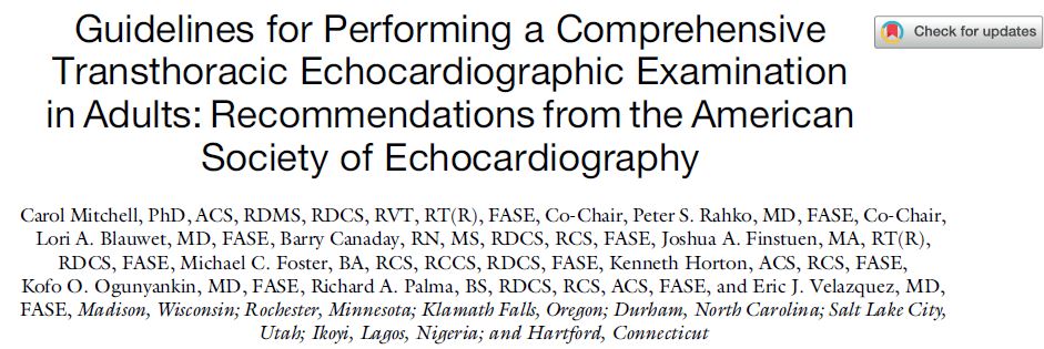 Guidelines For Performing A Comprehensive Transthoracic ...